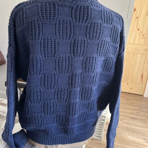 Campagnie Internationale Express Blue Cardigan Size Small - Picture 2 of 3